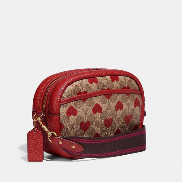 ❤️Coach Camera Bag In Signature Canvas With Heart Print - Picture 6 of 16